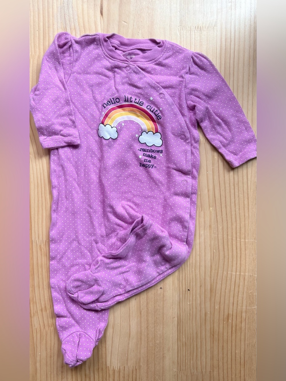 Little Wonders Purple Rainbow Footed One-Piece